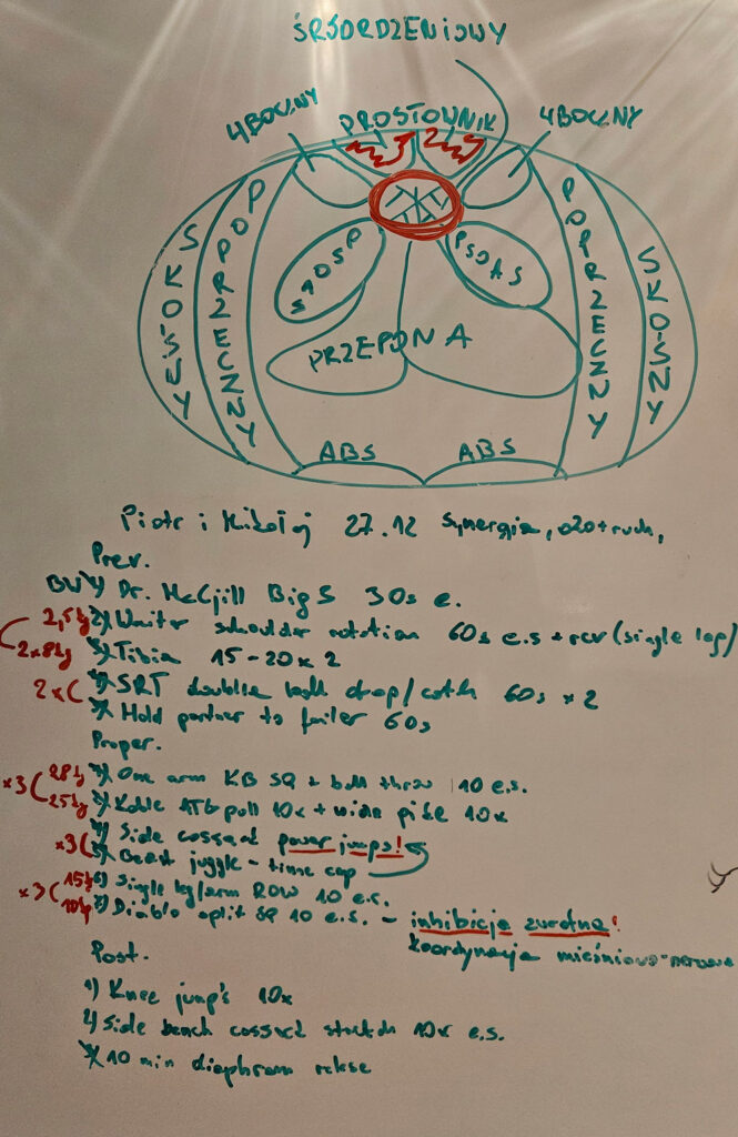 Przykładowy plan treningu zakładający zrównoważoną progresję ćwiczeń